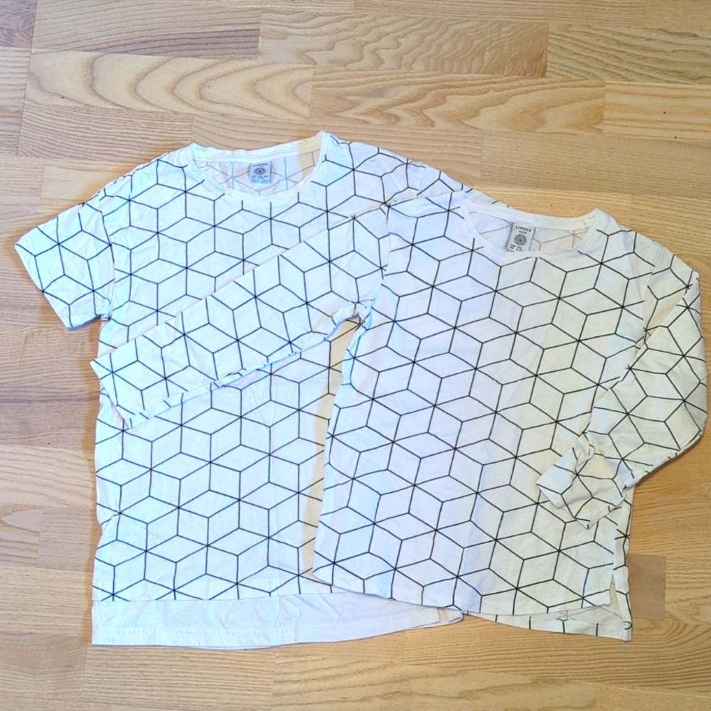 Two Lindex T-shirts with Geometric prints